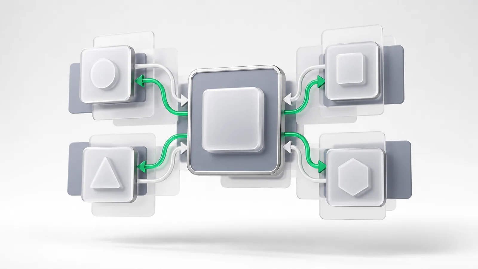 A pillar page anchoring a topic cluster with links running in both directions to its spoke pages