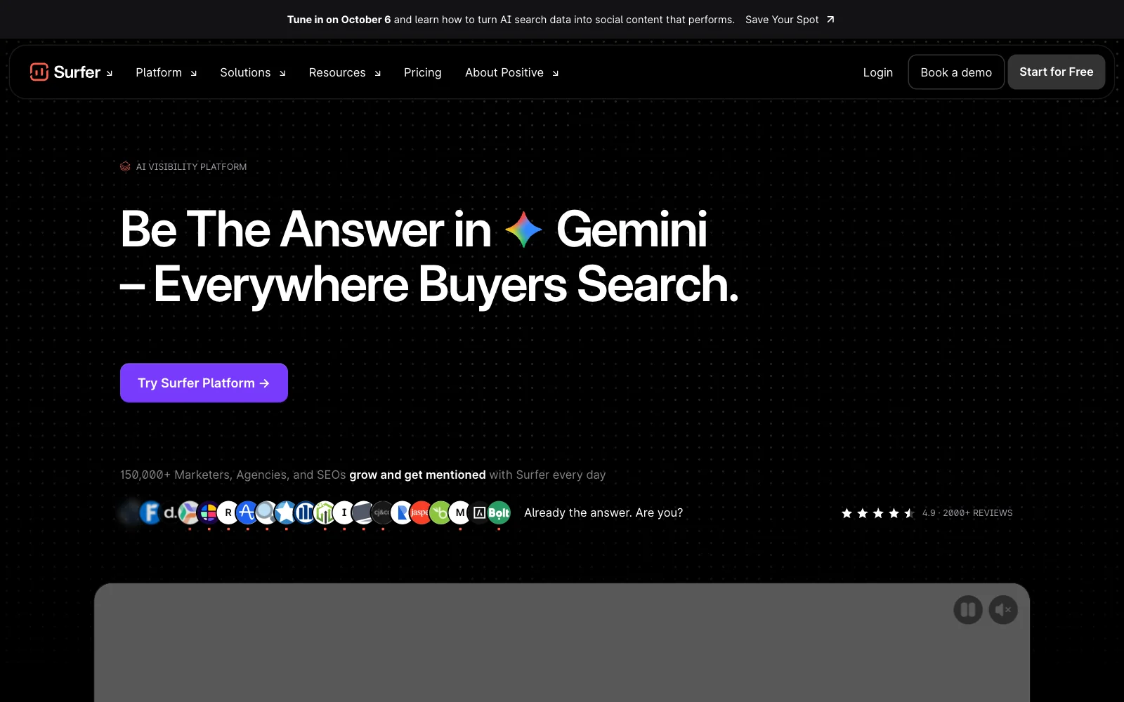 Surfer SEO AI Search Analytics product page