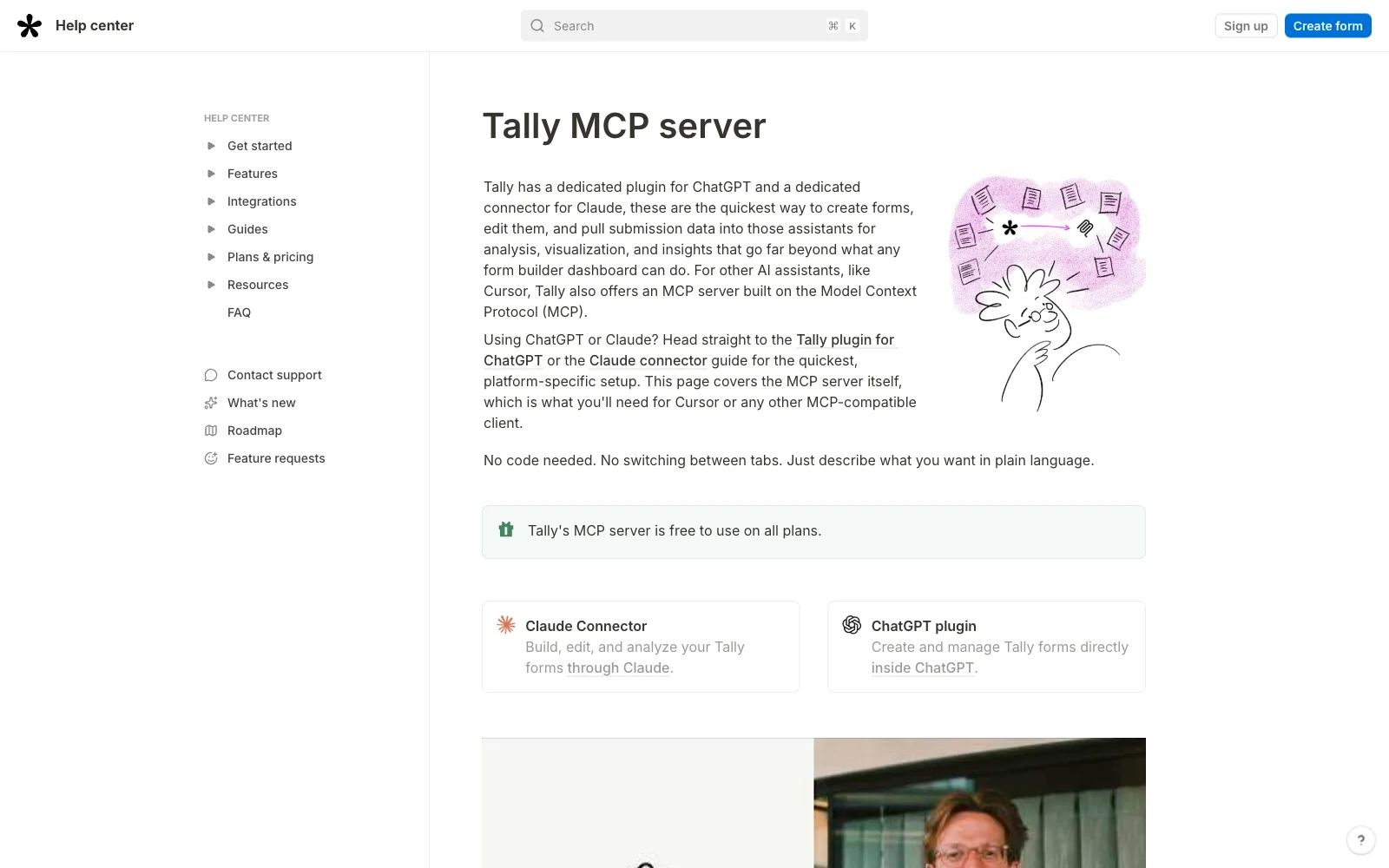 Tally MCP server documentation page
